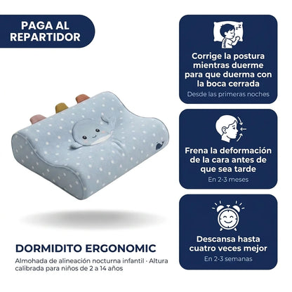 Dormidito Ergonomic - Almohada Ergonomica diseñada para Evitar deformaciones faciales