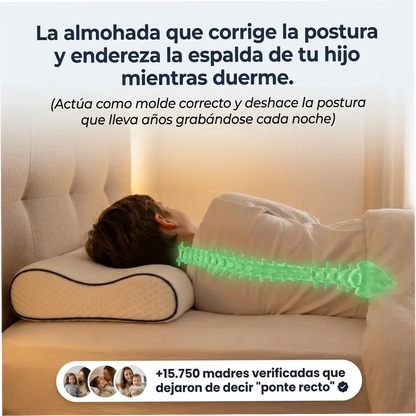Dormidito  - Almohada Ergonomica diseñada para Corregir y enderezar la Espalda de tu Hijo
