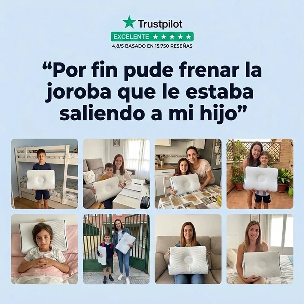 Dormidito Ergonomic - Almohada Ergonomica diseñada para Corregir y enderezar la Espalda de tu Hijo