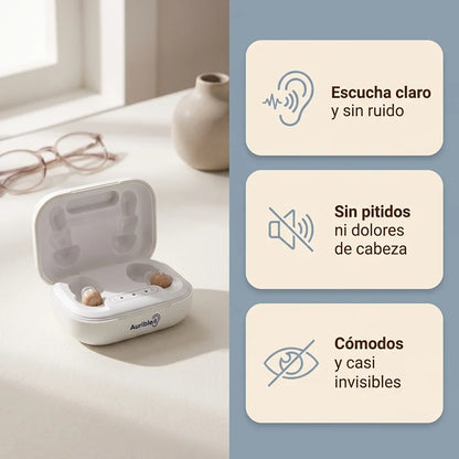 Audífonos Aurible® — Con chip DSP de procesamiento y certificación CE