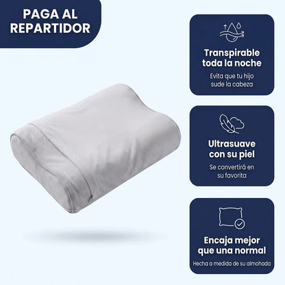 Funda de Seda— Transpirable, Ultra Suave y Ajuste Perfecto para tu Almohada Ergonómica