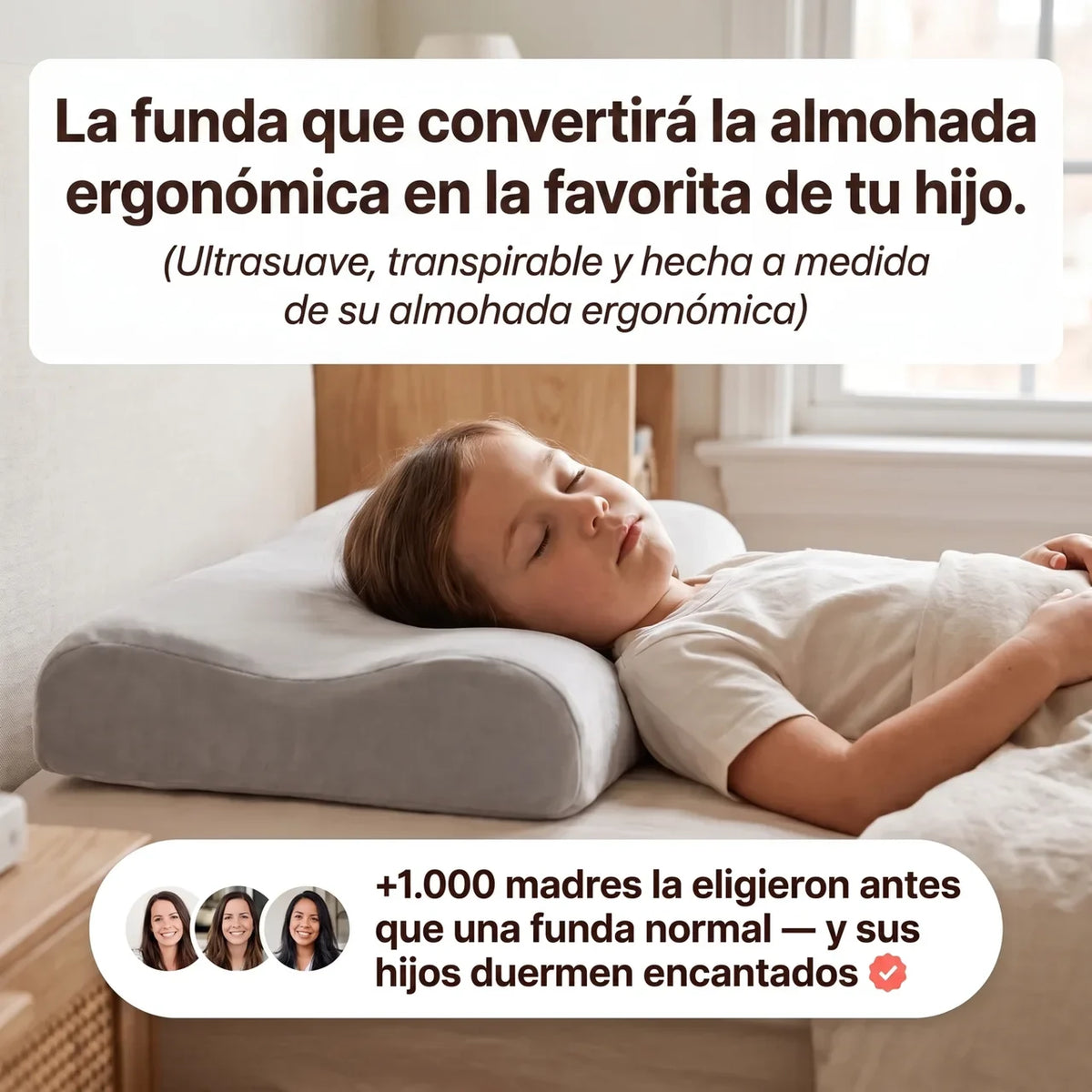 Funda de Seda— Transpirable, Ultra Suave y Ajuste Perfecto para tu Almohada Ergonómica