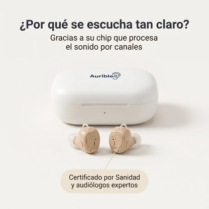 Audífonos Aurible® — Con chip DSP de procesamiento y certificación CE