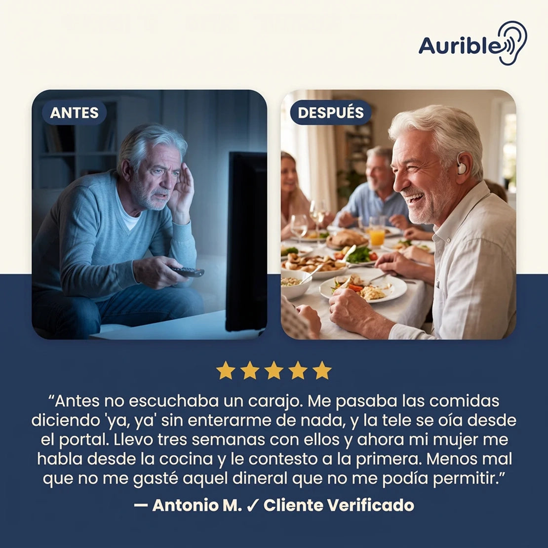 Audífonos Aurible® — Con chip DSP de procesamiento y certificación CE