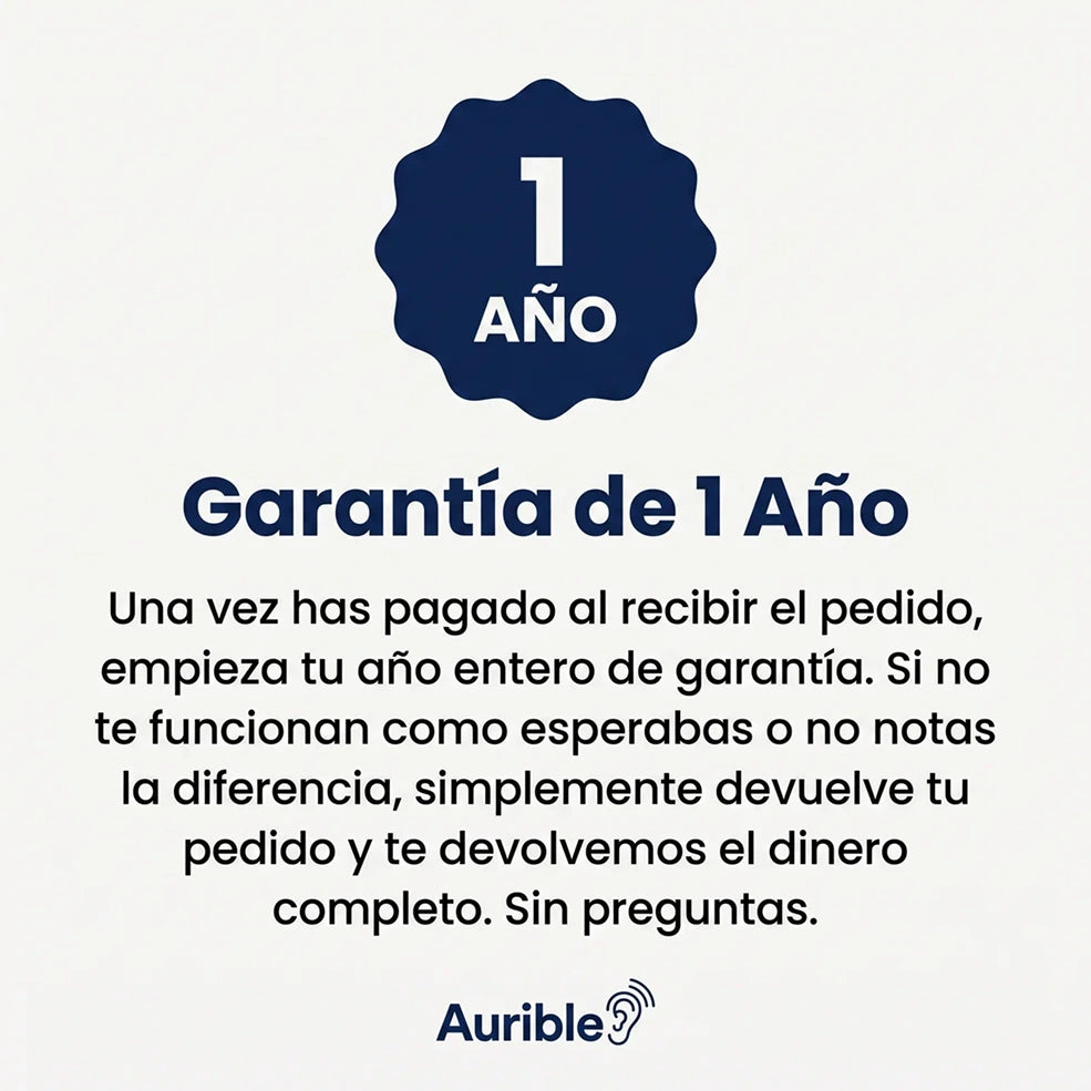 Audífonos Aurible® — Con chip DSP de procesamiento y certificación CE