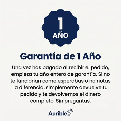 Audífonos Aurible® — Con chip DSP de procesamiento y certificación CE