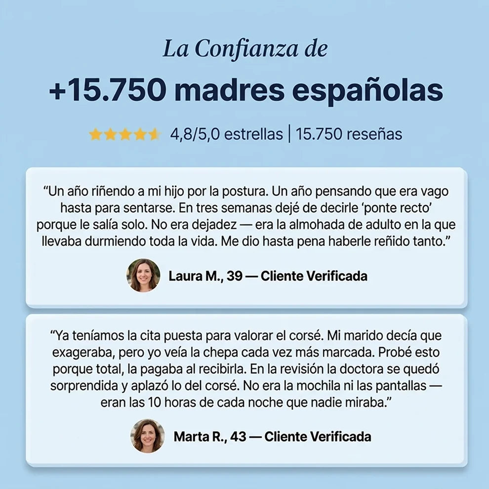 Dormidito Ergonomic - Almohada Ergonomica diseñada para Corregir y enderezar la Espalda de tu Hijo